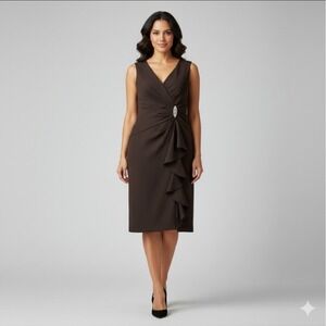 JH EVENING Elegant Black Sleeveless Dress SIZE 16